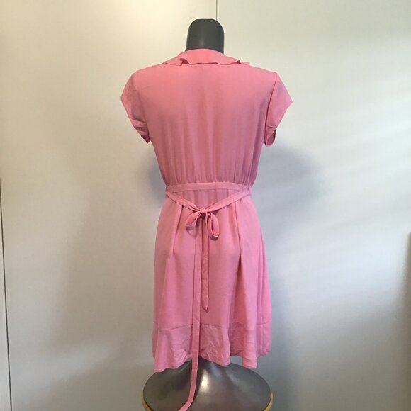 Aritzia Sunday Best Savoy Wrap Dress in Gemini Pink Size 8 - Picture 4 of 11